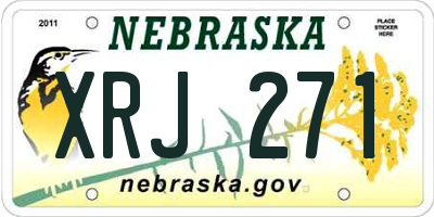 NE license plate XRJ271