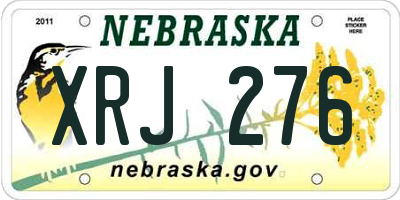 NE license plate XRJ276