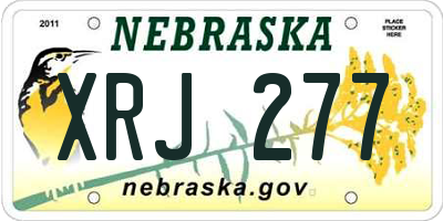 NE license plate XRJ277