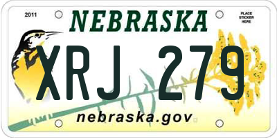 NE license plate XRJ279