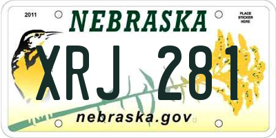 NE license plate XRJ281