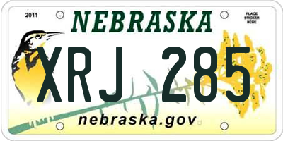 NE license plate XRJ285