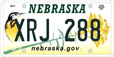 NE license plate XRJ288