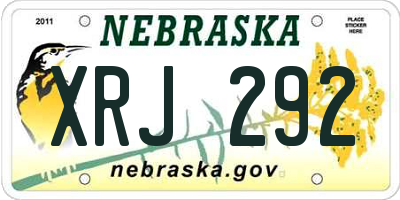 NE license plate XRJ292
