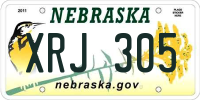 NE license plate XRJ305