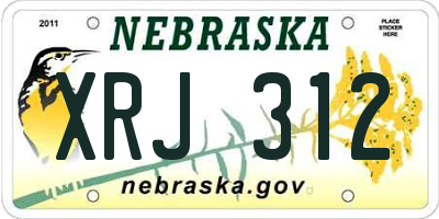 NE license plate XRJ312