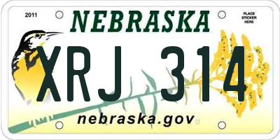 NE license plate XRJ314