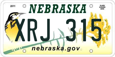 NE license plate XRJ315