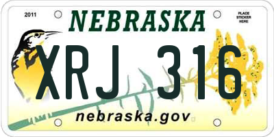 NE license plate XRJ316