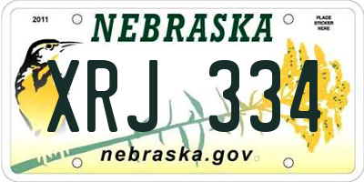 NE license plate XRJ334