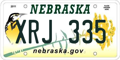 NE license plate XRJ335