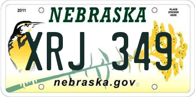 NE license plate XRJ349
