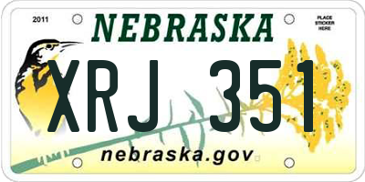 NE license plate XRJ351