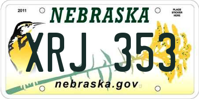 NE license plate XRJ353