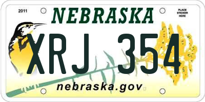NE license plate XRJ354