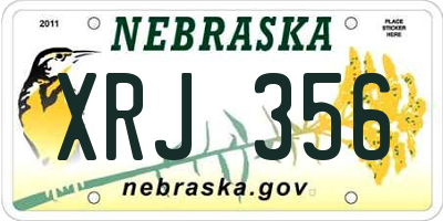 NE license plate XRJ356