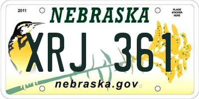 NE license plate XRJ361