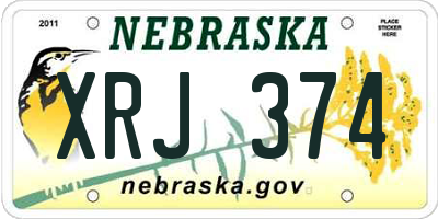 NE license plate XRJ374