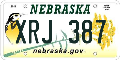 NE license plate XRJ387
