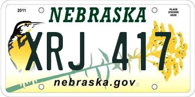 NE license plate XRJ417