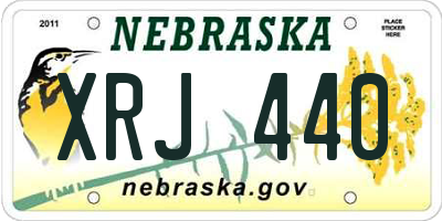 NE license plate XRJ440