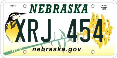 NE license plate XRJ454