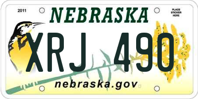 NE license plate XRJ490