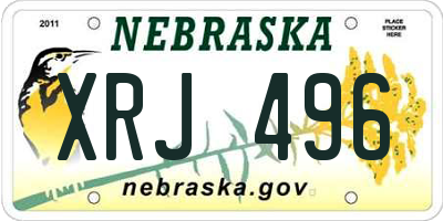 NE license plate XRJ496