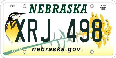 NE license plate XRJ498