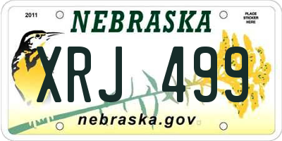 NE license plate XRJ499
