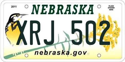 NE license plate XRJ502