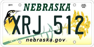 NE license plate XRJ512