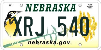 NE license plate XRJ540