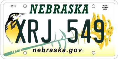 NE license plate XRJ549