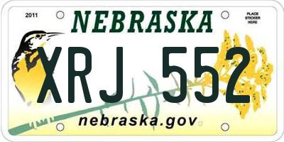 NE license plate XRJ552