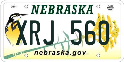 NE license plate XRJ560