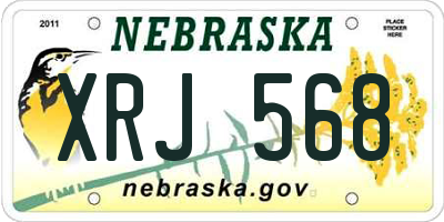NE license plate XRJ568