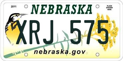NE license plate XRJ575