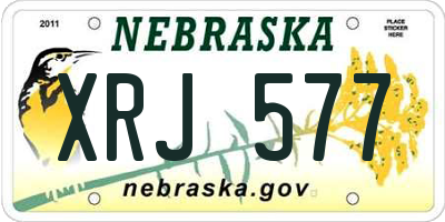 NE license plate XRJ577