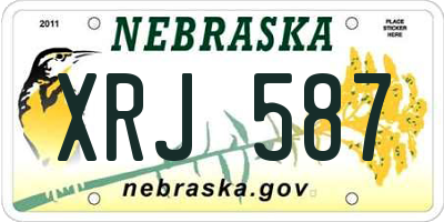 NE license plate XRJ587