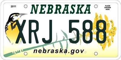 NE license plate XRJ588