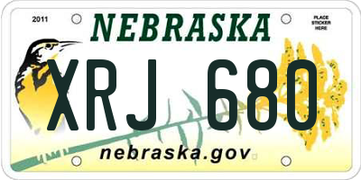 NE license plate XRJ680