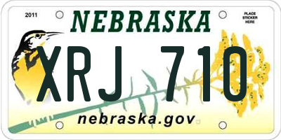 NE license plate XRJ710