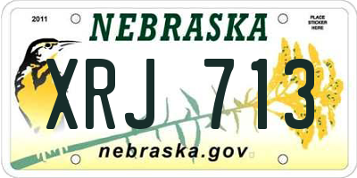 NE license plate XRJ713