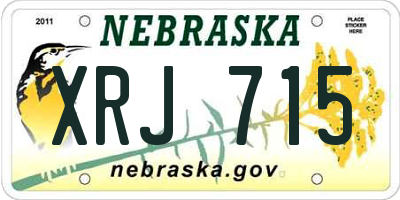 NE license plate XRJ715