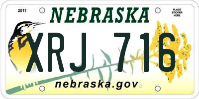 NE license plate XRJ716