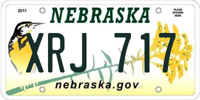 NE license plate XRJ717