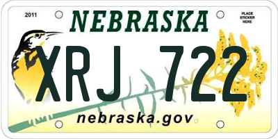 NE license plate XRJ722