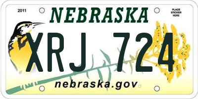 NE license plate XRJ724