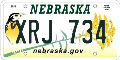 NE license plate XRJ734